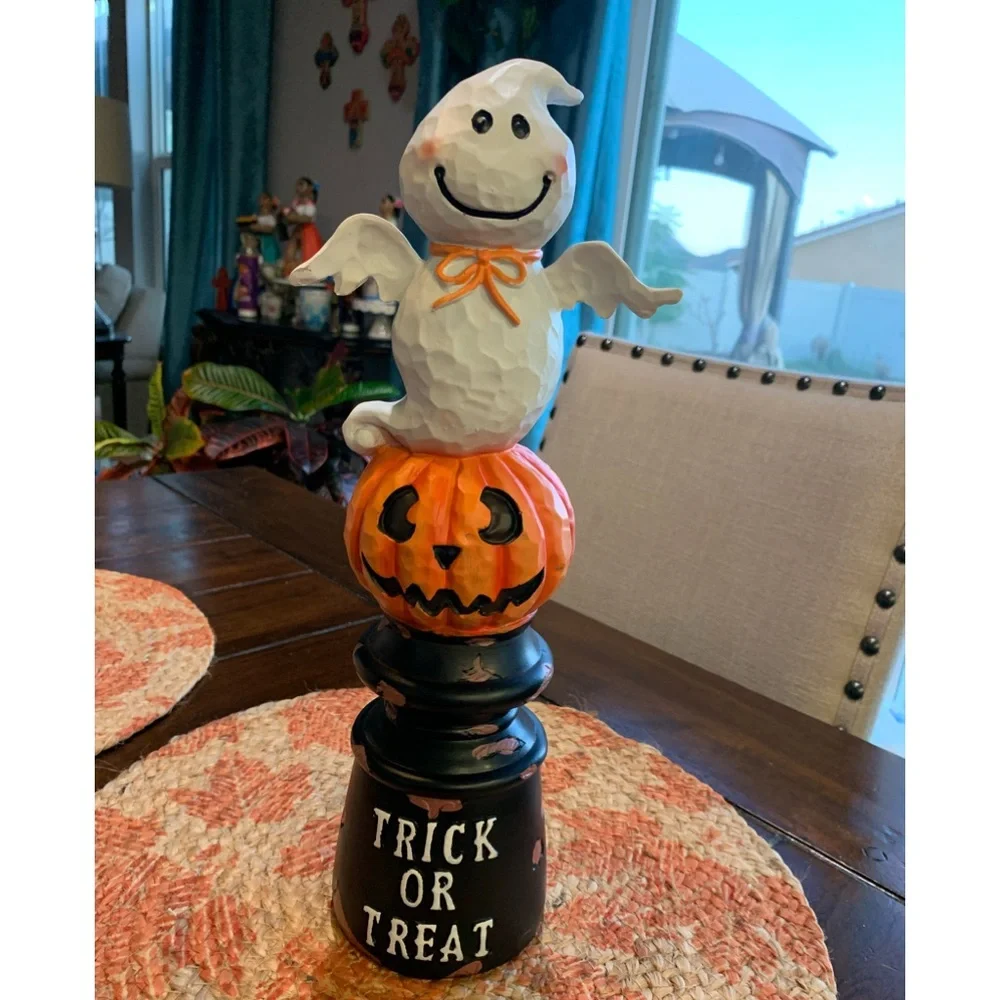 Ghost on a Jack o Lantern Halloween Decor